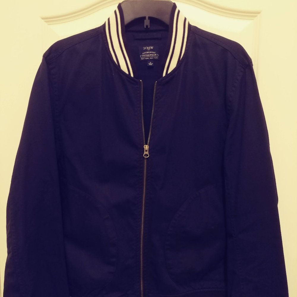 J. Crew Full-Zip Navy Bomber